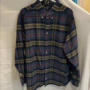 Daniel Cremieux Men's Plaid Shirt in Navy, Yellow, and Red